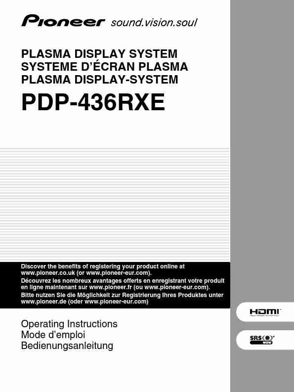 Pioneer Flat Panel Television PDP-436RXE-page_pdf
